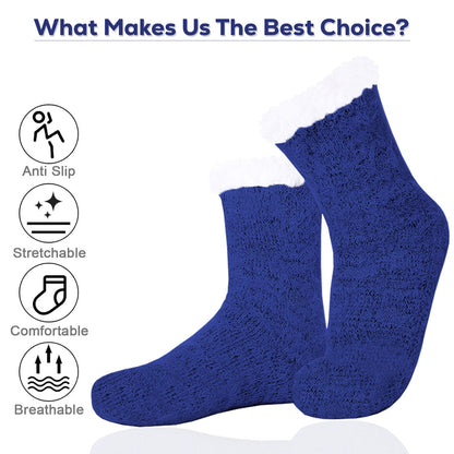 PatientStyle Slipper Socks - Navy-Pack 3