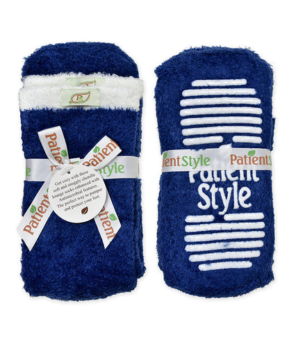 PatientStyle Slipper Socks - Navy 3-Pack